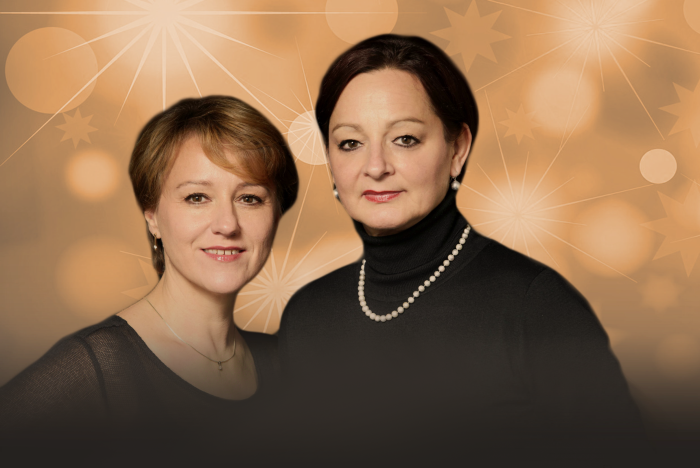 Adventskonzert mit Cornelia Ketelhut und Astrid Telemann ein Doppelportrait beider Sängerinnen mit weihnachtlichem Hintergrund