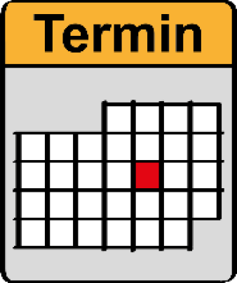 Illustration eines Kalenders mit der Überschrift "TERMIN"