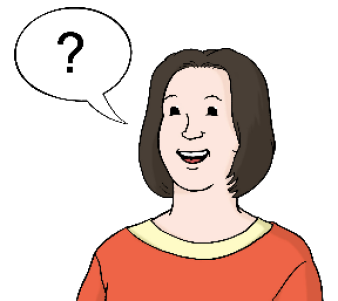 Illustration einer Person mit Sprechblase mit Fragezeichen