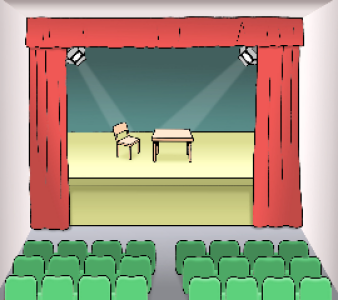 Illustration einer Theaterbühne