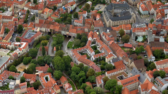 Luftbild Altstadt Luftaufnahme auf die Erfurter Altstadt