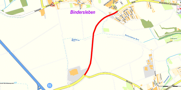 Karte mit Markierung des Abschnitts