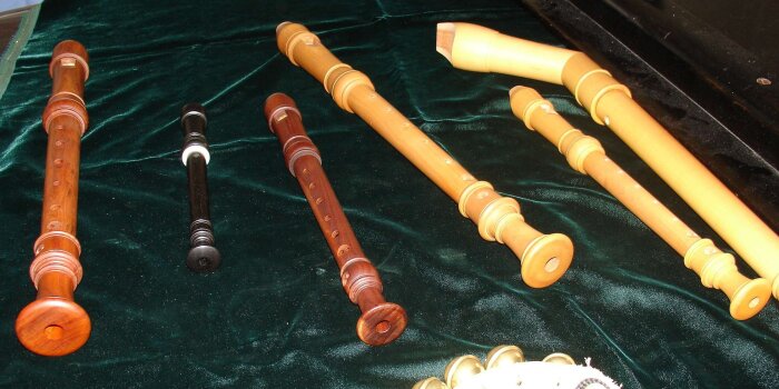 Blockflöten in verschiedenen Größen