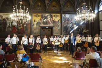 Das Gitarrenensemble bei der Verbeugung