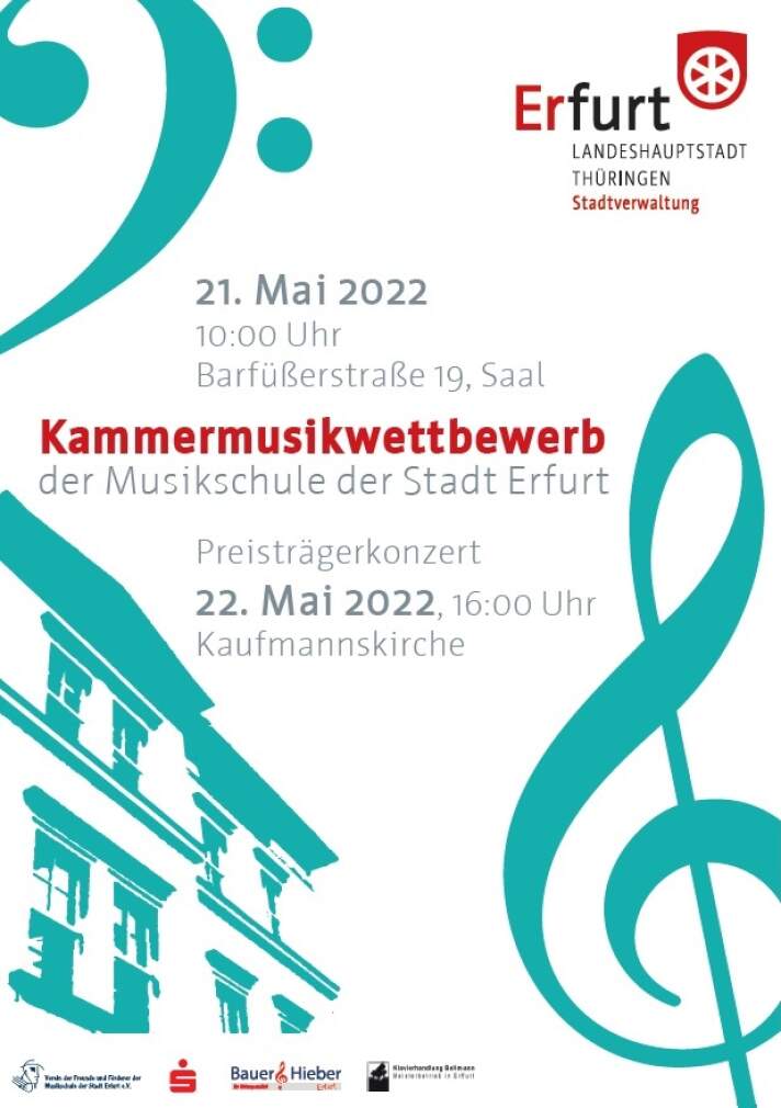 Notenschlüssel und Silhouette der Musikschule