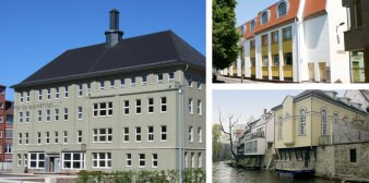 Fotocollage aus Topf und Söhne, Stadtarchiv und die Kleine Synagoge