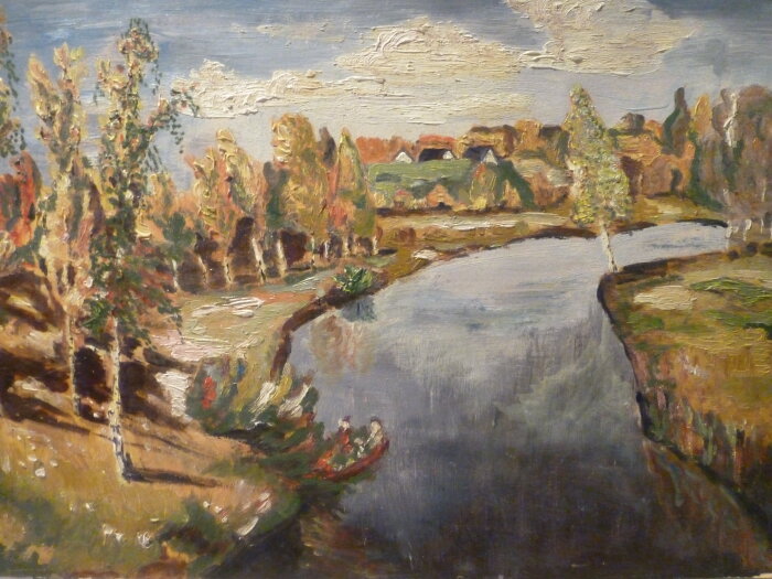 Gemälde einer Flusslandschaft