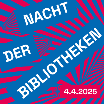 Schriftzug: Nacht der Bibliotheken mit Datum 4.4.2025