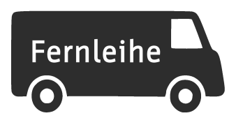 Grafik: Fernleihe © Stadtverwaltung Erfurt / L. Jahn Fernleihe-Icon. Abbildung eines Transporters mit der Aufschrift "Fernleihe".
