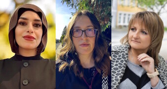 Portraits von drei Frauen unterschiedlicher Herkunft. 