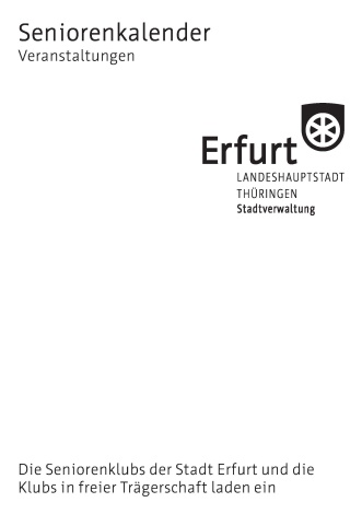 Broschüre – monatlicher Veranstaltungskalender der Seniorenklubs in Erfurt