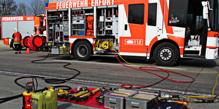 Foto: Löschgruppenfahrzeug © Stadtverwaltung Erfurt Löschgruppenfahrzeug mit sichtbarer Beladung