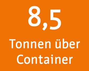 8,5t (Gewicht der Gesamtmenge des Mülls über Container)