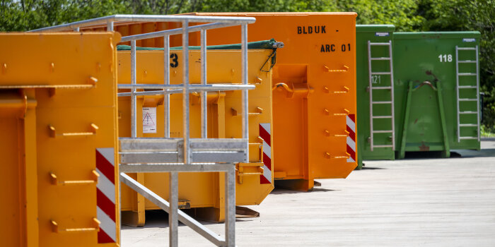 Foto: Wertstoffhof © Jacob Schröter Container auf dem Erfurter Wertstoffhof am Urbicher Kreuz