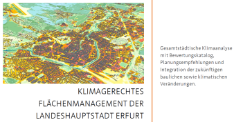 Bild: Cover Klimagerechtes Flächenmanagement © Stadtverwaltung Erfurt Titelseite mit Text und Karte
