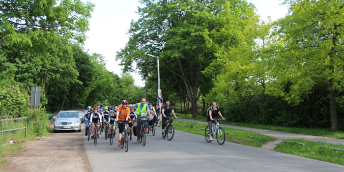 Fahrradfahrer im Park