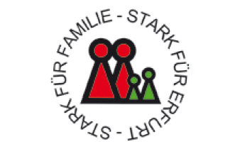 Logo des lokalen Bündnisses mit dem Slogan: Stark für Familie – Stark für Erfurt