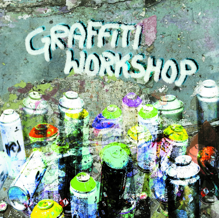 Poster Graffiti Workshop Das Poster zum Graffiti Workshop im Freizeittreff Mittelhausen zeigt verschiedene Spraydosen