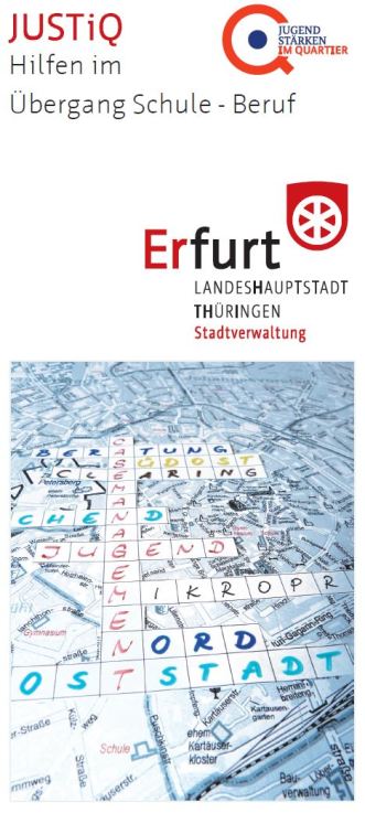 Titelbild Jugend stärken Das Titelbild zeigt eine Kreuzworträtsel, das auf einer Stadtkarte abgebildet ist.