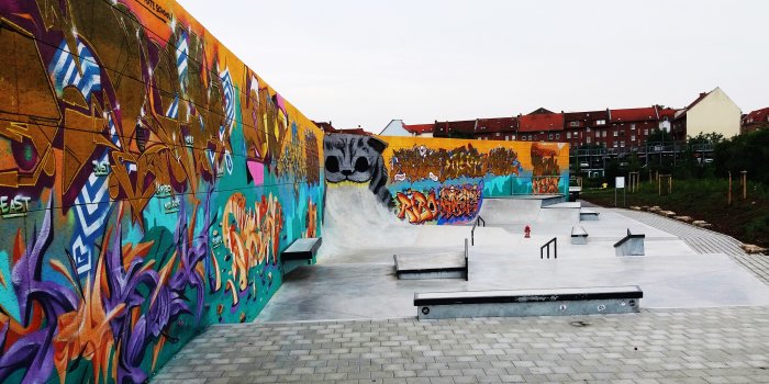 Interner Verweis: Skateanlage im Stadtteilpark Johannesfeld im Erfurter Stadtteil Johannesvorstadt