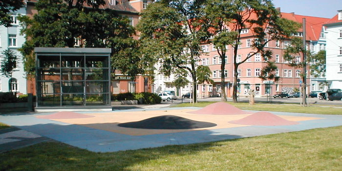 Foto: Spielplatz und Skateanlage Hanseplatz: Skatehügel © Stadtverwaltung Erfurt vier Skatehügel in verschiedenen Größen