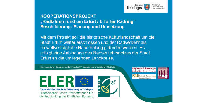 Plakat mit Text und Logos