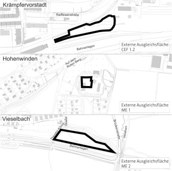 Dargestellt werden die externen Geltungsbereiche für Ausgleichsflächen.