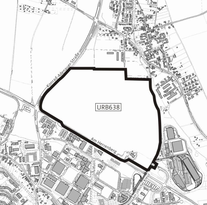 URB638 - Geltungsbereich Dargestellt der Geltungsbereich des Gebietes
