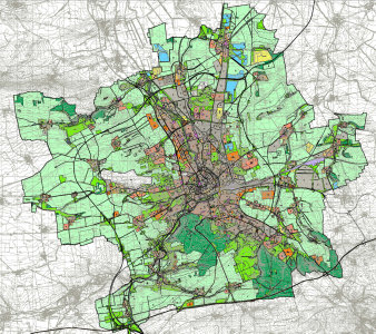 Übersichtskarte des Flächennutzungsplanes der Landeshauptstadt Erfurt, Stand 27.05.2006