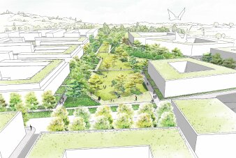 Äußere Oststadt - Projekt: Stadtteilpark Ost - Animierte perspektivische Ansicht