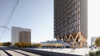 ICE-City - Tower Ost und West - Animierter Blick auf die zukünftigen Hochhäuser