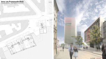 Visualisierungen und Pläne für Bebauungen am Promenadendeck