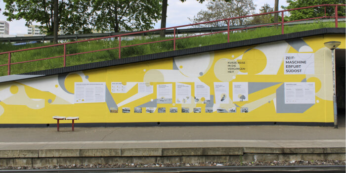 Das Foto zeigt den Abschnitt "Vergangenheit" der Info-Ausstellung zum Modellvorhaben Erfurt Südost.