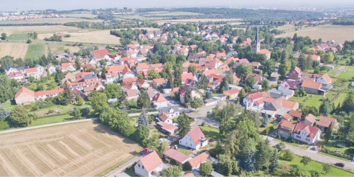Blick auf den Ortsteil Schmira der Landeshauptstadt Erfurt