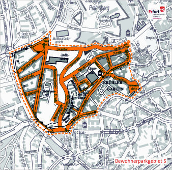 Bewohnerparkgebiet 5 mit Rudolfstraße, Bonemilchstraße, Maximilian-Welsch-Straße und Brühler Straße