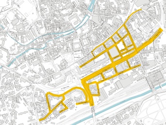 Es ist das Bewohnerparkgebiet C – Südlicher Ring mit den einbezogenen Straßen als Karte dargestellt.