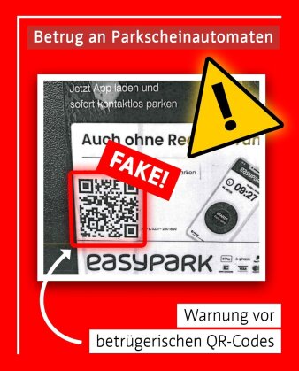 Warnung vor betrügerischen QR-Codes auf Parkscheinautomaten