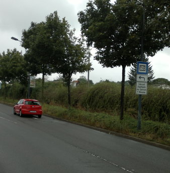 Straße mit P+R-Schild