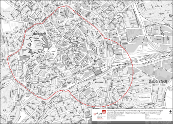Stadtplanausschnitt mit Umring