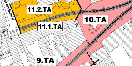 Detailausschnitt aus der Karte zum Bauablaufplan