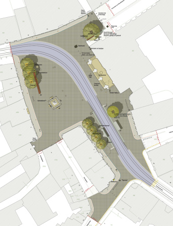 Kartenansicht des Gestaltplans für den Straßenbau.