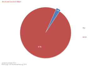 Kreisdiagramm: wie viel Prozent der Befragten besitzen ein E-Bike, welche keins