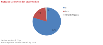 Kreisdiagramm: Darstellung der Nutzung von Strom von den Stadtwerken