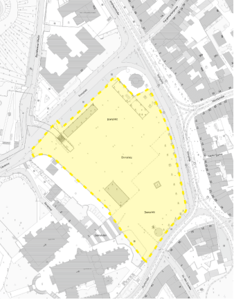 Darstellung des Geltungsbereiches auf dem Erfurter Domplatz für die Allgemeinverfügung