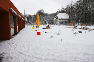Umzug in eine Parklandschaft: Kita Rasselbande bezog Neubau auf dem Gelände des ehemaligen Espachbades