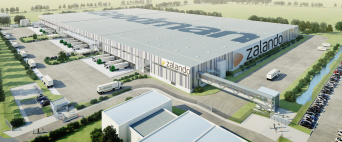 Visualisierung des zukünftigen Zalando-Logistikzentrums im GVZ