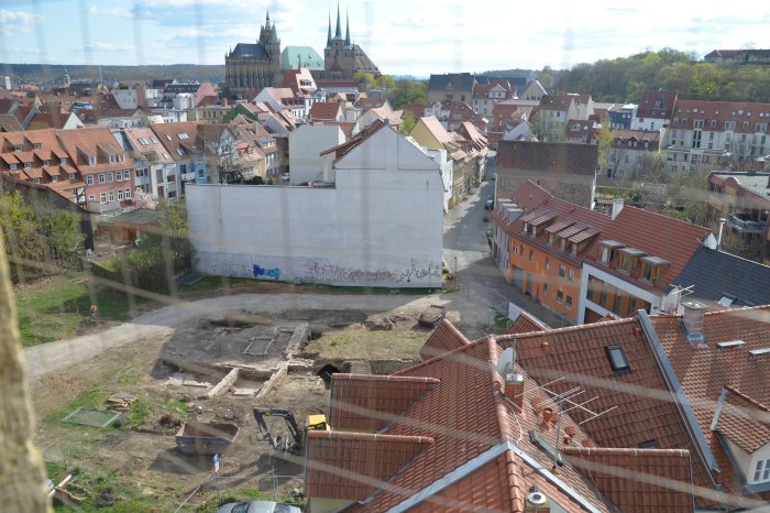 Weiße Gasse – Blick vom Georgsturm Ansicht auf die Freifläche Weiße Gasse