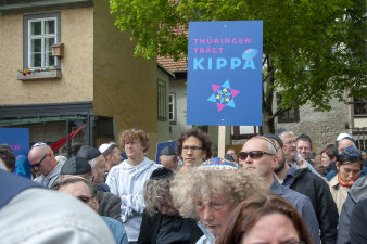 Gäste der Veranstaltung Thüringen trägt Kippa