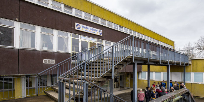 Foto: Funktionsgebäude Essener Straße © Stadtverwaltung Erfurt Ein marodes Gebäude über 2 Etagen.
