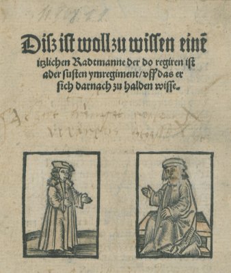 Ein altes Dokument mit Text und zwei Bildern